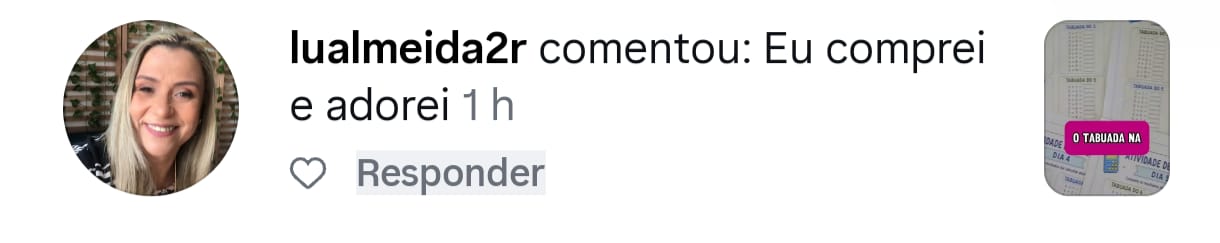 Prova social real do Estudo da Tabuada 5